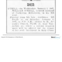 William O'Neill's Obituary